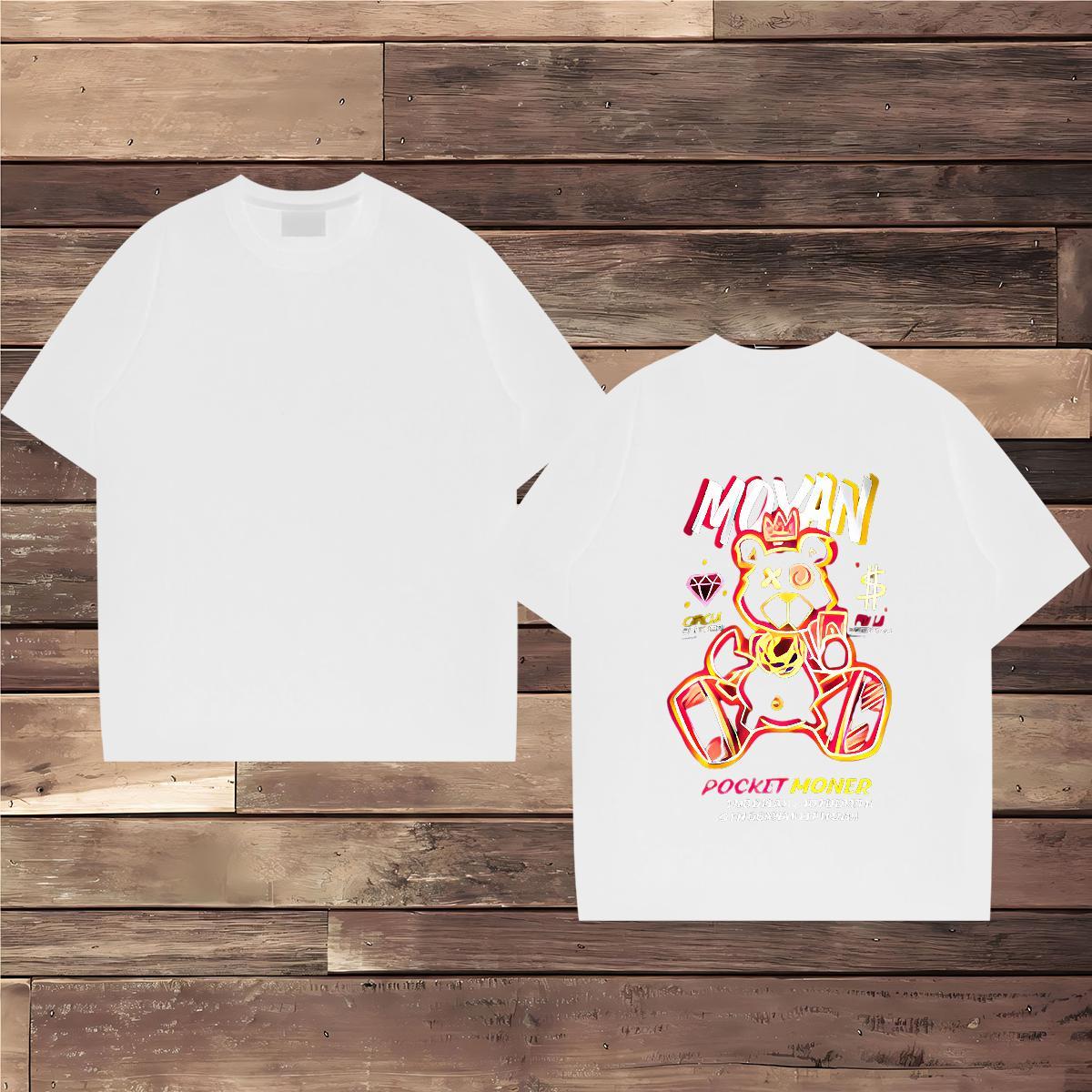 Wholesale T Shirt For Man 230g 100% Cotton bear Casual Daily Wear Tee Shirt Short Sleeve Soft Loose Men Tshirts Custom Printing