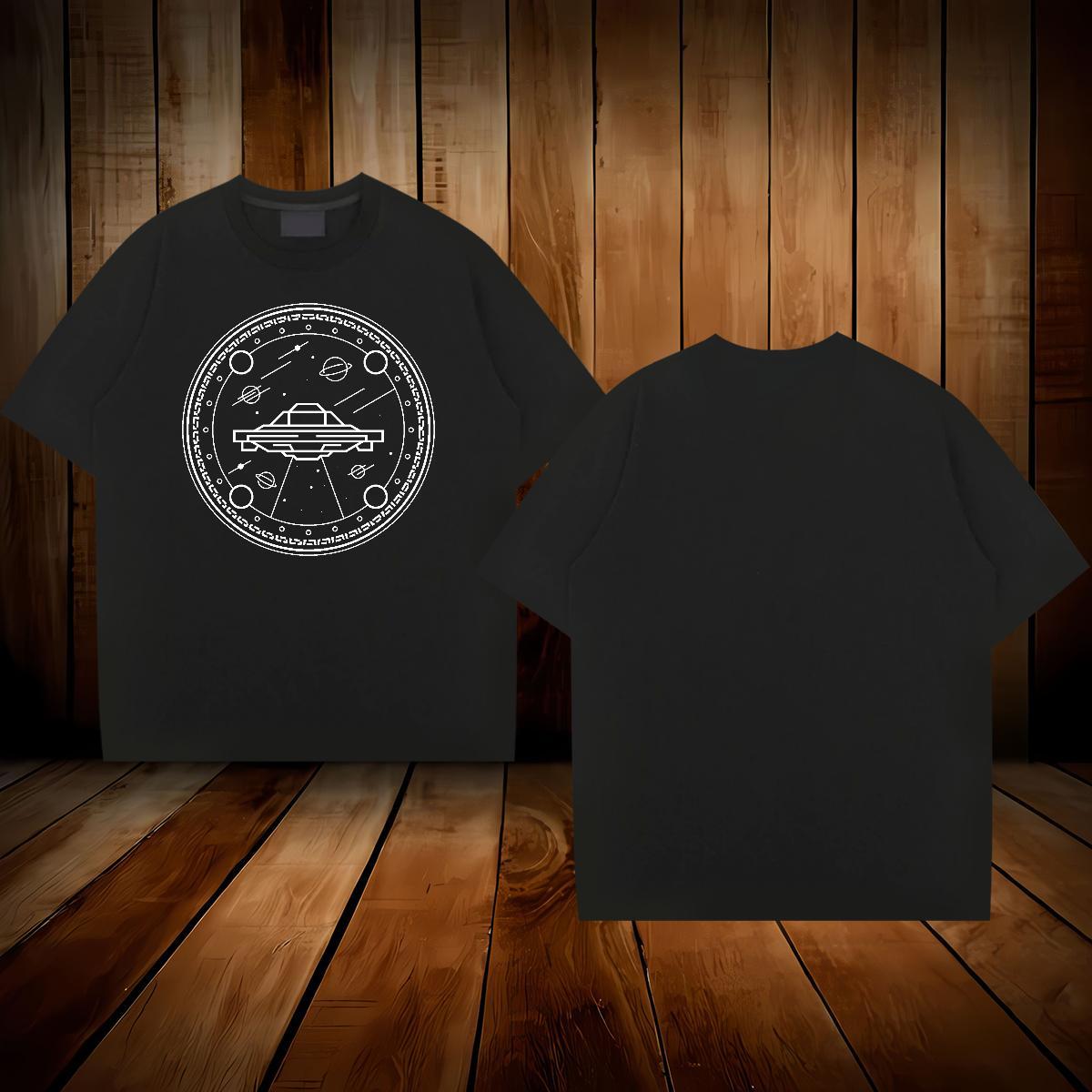 T Shirt For Man 230g Pure Cotton Lines Street Crew Neck DIY Logo Oversized Couples T Shirts New Designer Wear