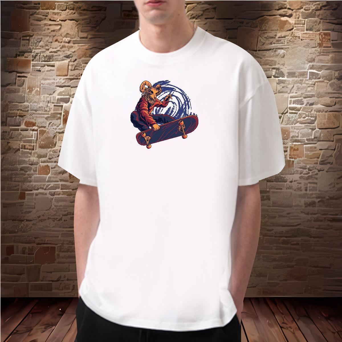 T Shirt For Man 230g 100% Cotton sheep Street wear Hip Hop Short Sleeve O-Neck DIY Printed Men Tops Tees DIY Customized Comfortable Tops Shirt