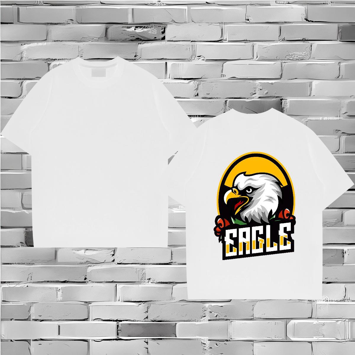 Factory Direct T Shirts Men 230g 100% Cotton eagle Street Wear Tshirts Breathable Short Sleeve Loose Fit Men Tshirts Custom Big Size