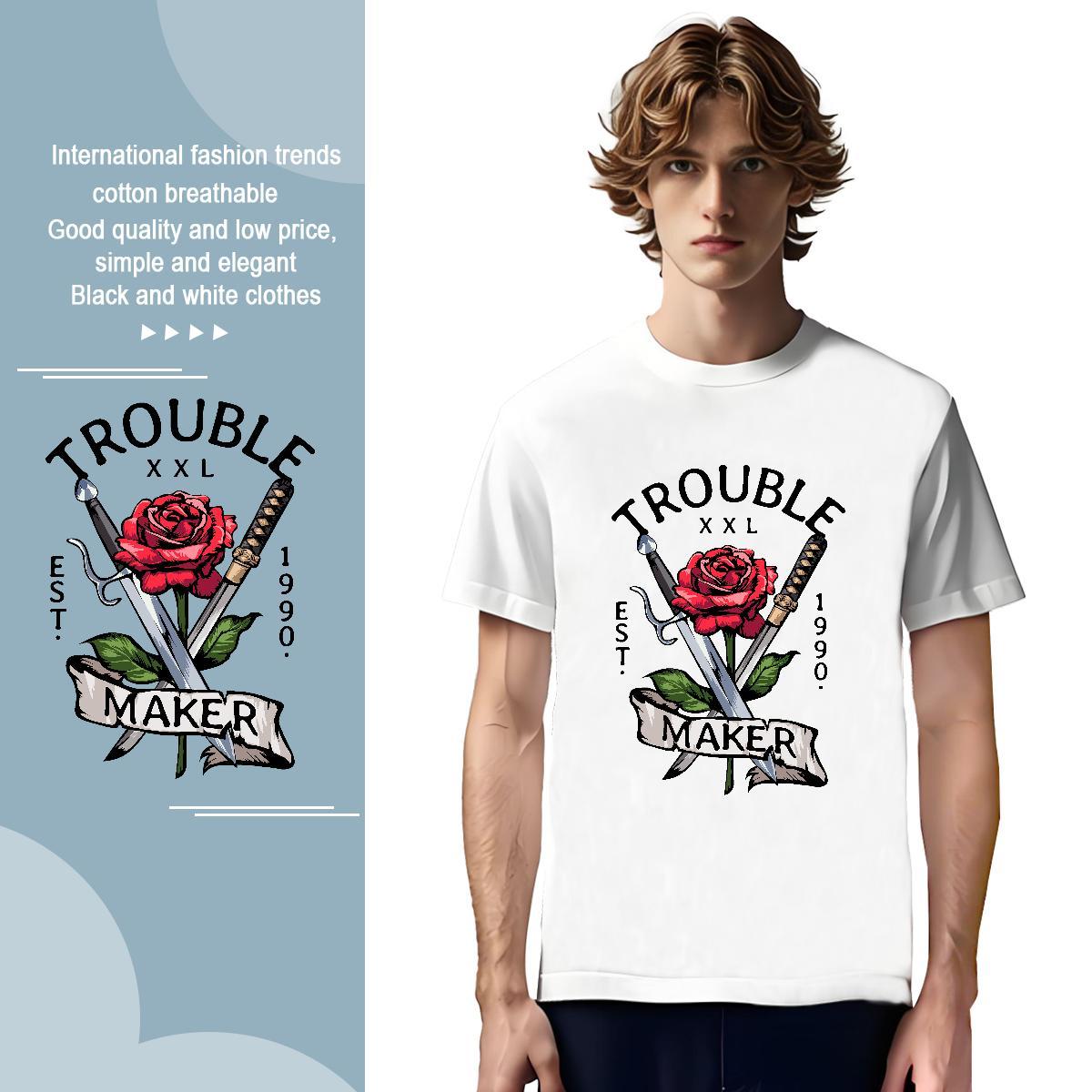 Mens T Shirts 230g 100% Cotton flower Hip Hop Breathable Oversized 4XL Men Clothes T-Shirt New Designer Cool Tops Shirt