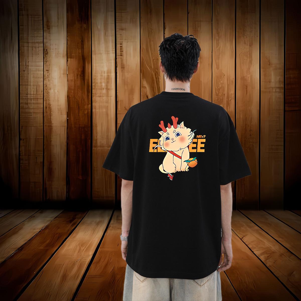 Customized T Shirt For Man 230g Cotton cute Home Outdoor Top Tees Short Sleeve Soft Cool Tshirts Floral Print