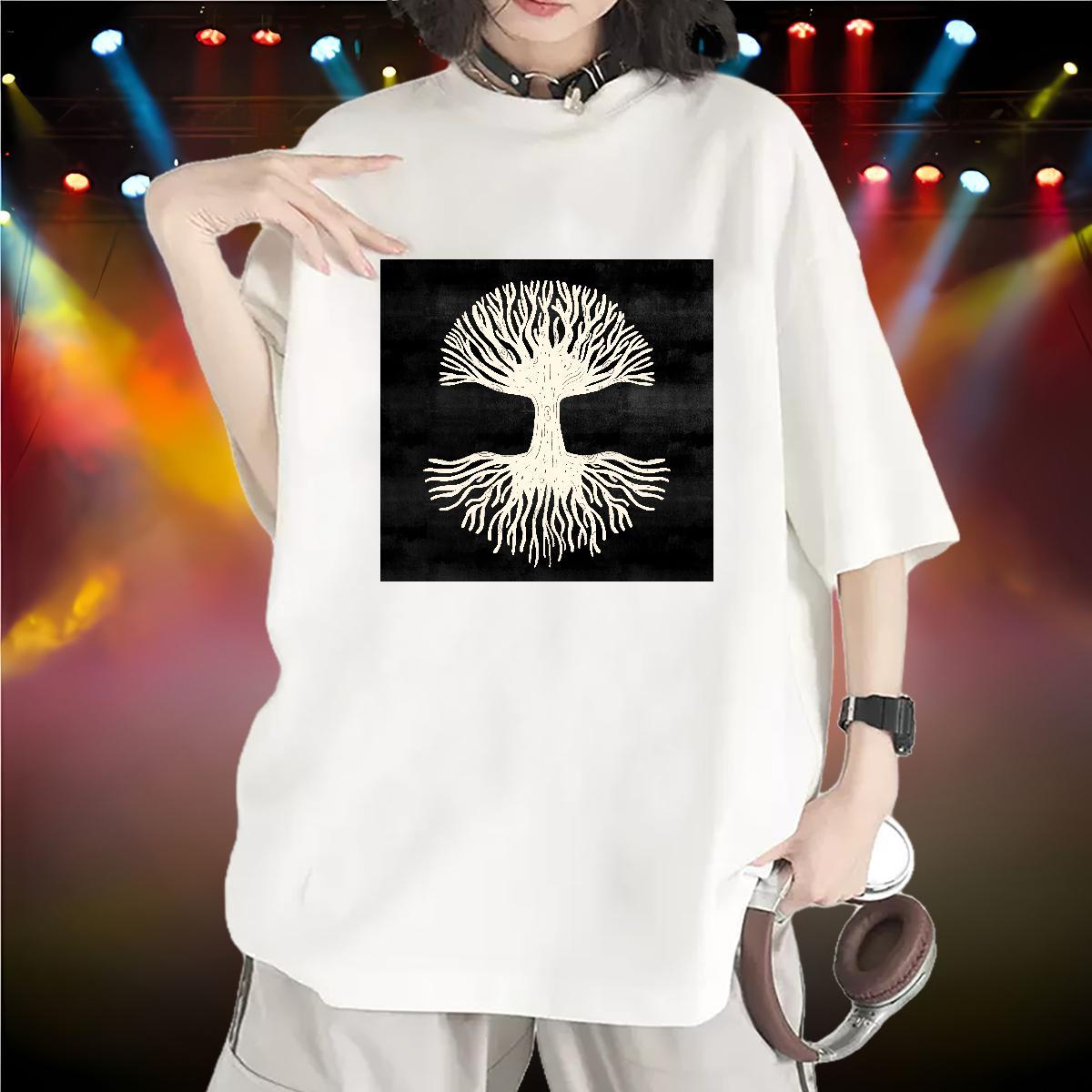Lady Womens T Shirts Comfortable Woman Tshirt Black Oversized tree Casual Daily Wear 100% Cotton 230g TOP Quality Tees