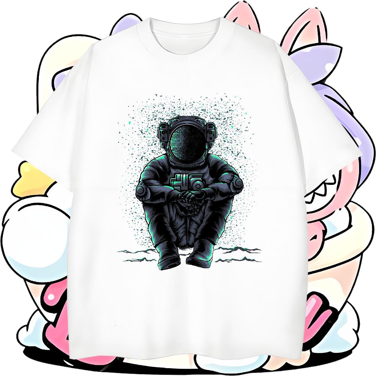 New Tshirt for Man Woman 230g Pure Cotton Home Outdoor universe Round Neck Short Sleeve T-Shirts for Men TOP Quality DIY Printed Polos