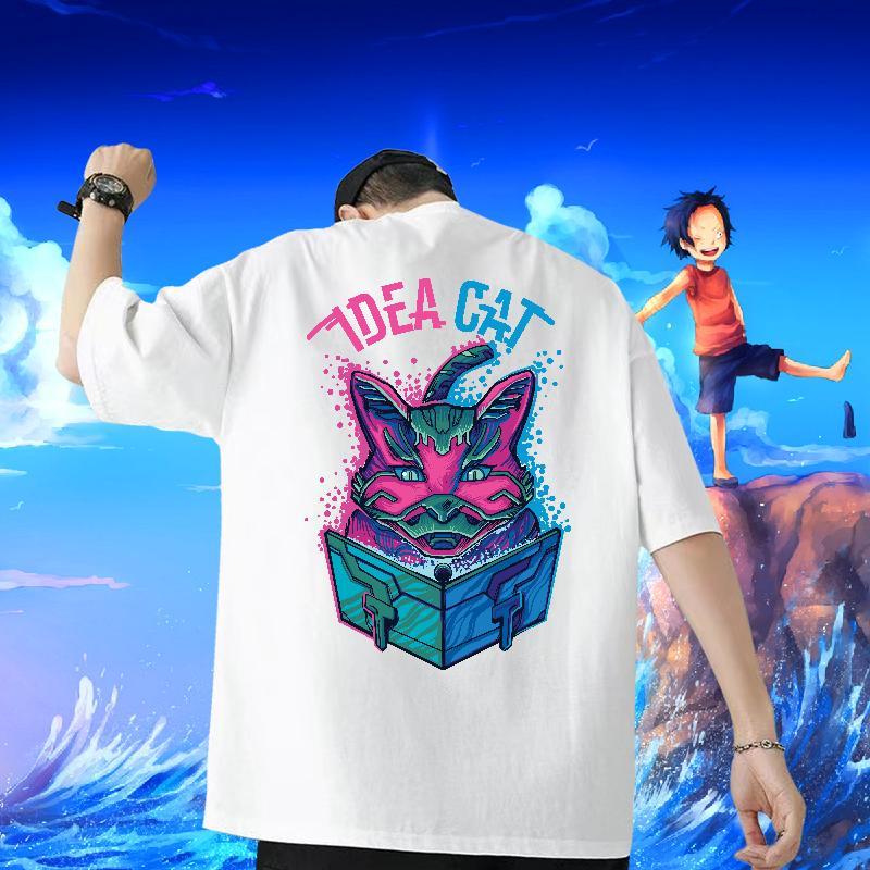 2024 Designer T Shirt For Man 100% Cotton 230g cat High Street Hip Hop Polos Breathable Crew Neck High Quality Men Tshirts Customized Print