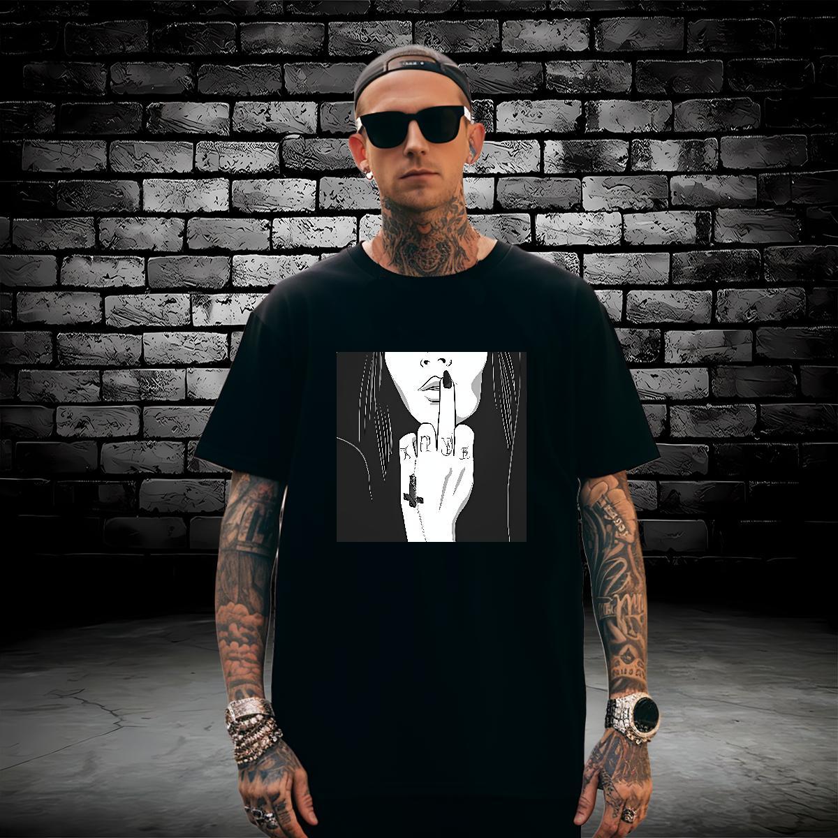 T-Shirts 100% Cotton 230g contempt Street Casual Pure Cotton Custom Printing Mens Tshirts 2024 New Wholesale Tops