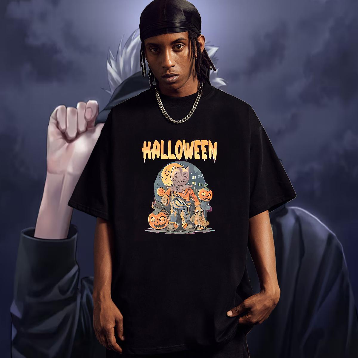 Fashion Designer Men T Shirts 230g Cotton halloween Home Outdoor Top Tees Breathable Crew Neck Soft Men Tees Plus Size Custom
