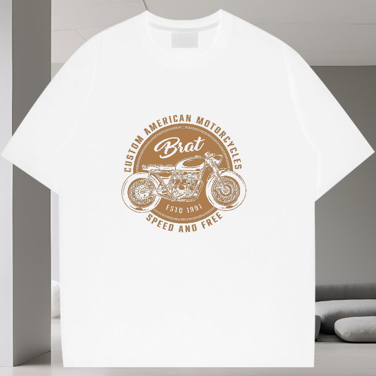 Designer Man T Shirts Motorcycle Clothings 230g 100% Cotton Sport Soft Plus Size Custom Breathable Short Sleeve Tshirts