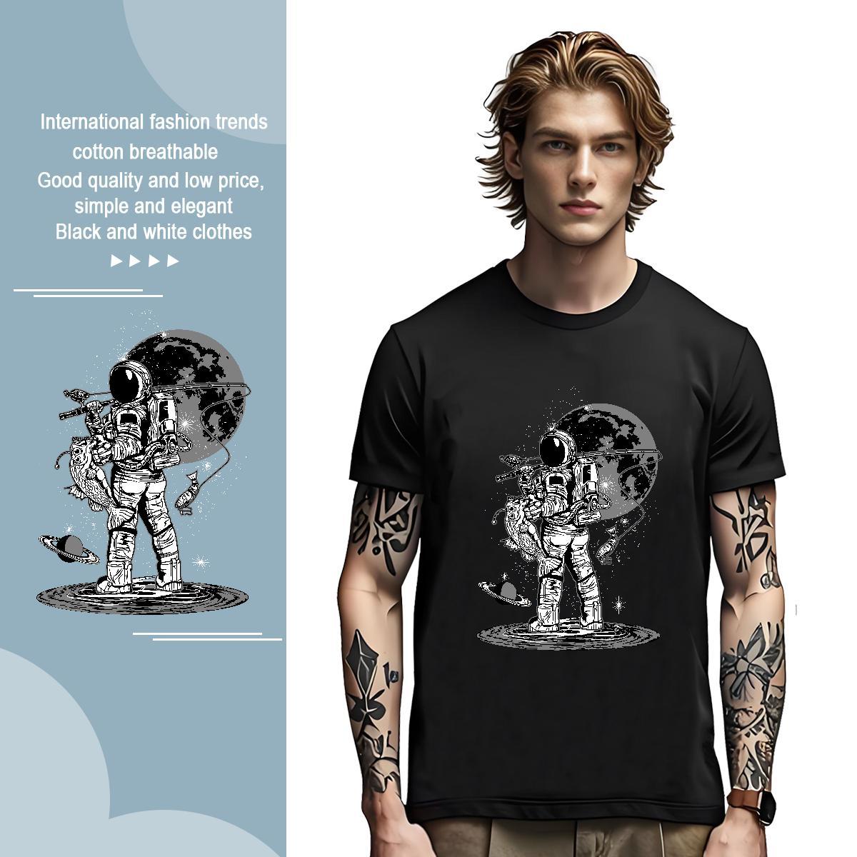 Men T Shirts 230g Cotton universe Hip Hop Street O Neck Short Sleeves Custom Print Plus Size Men Clothes T-Shirt Classic Casual Popular Tees