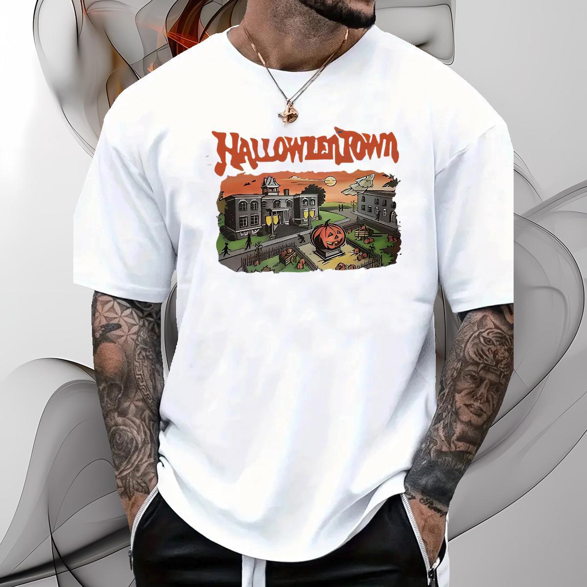 Fashion T-Shirts 230g Pure Cotton pumpkin Daily Wear Tees Shirts Breathable Short Sleeve Loose Men Tops Tees Oversized 4XL