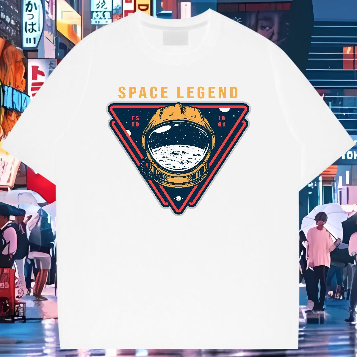 Men T Shirts 230g Pure Cotton spaceman Hip Hop Street Short Sleeve O-Neck Cartoon Printing L-4XL Men Tees Designer Fashion Wholesale Polos
