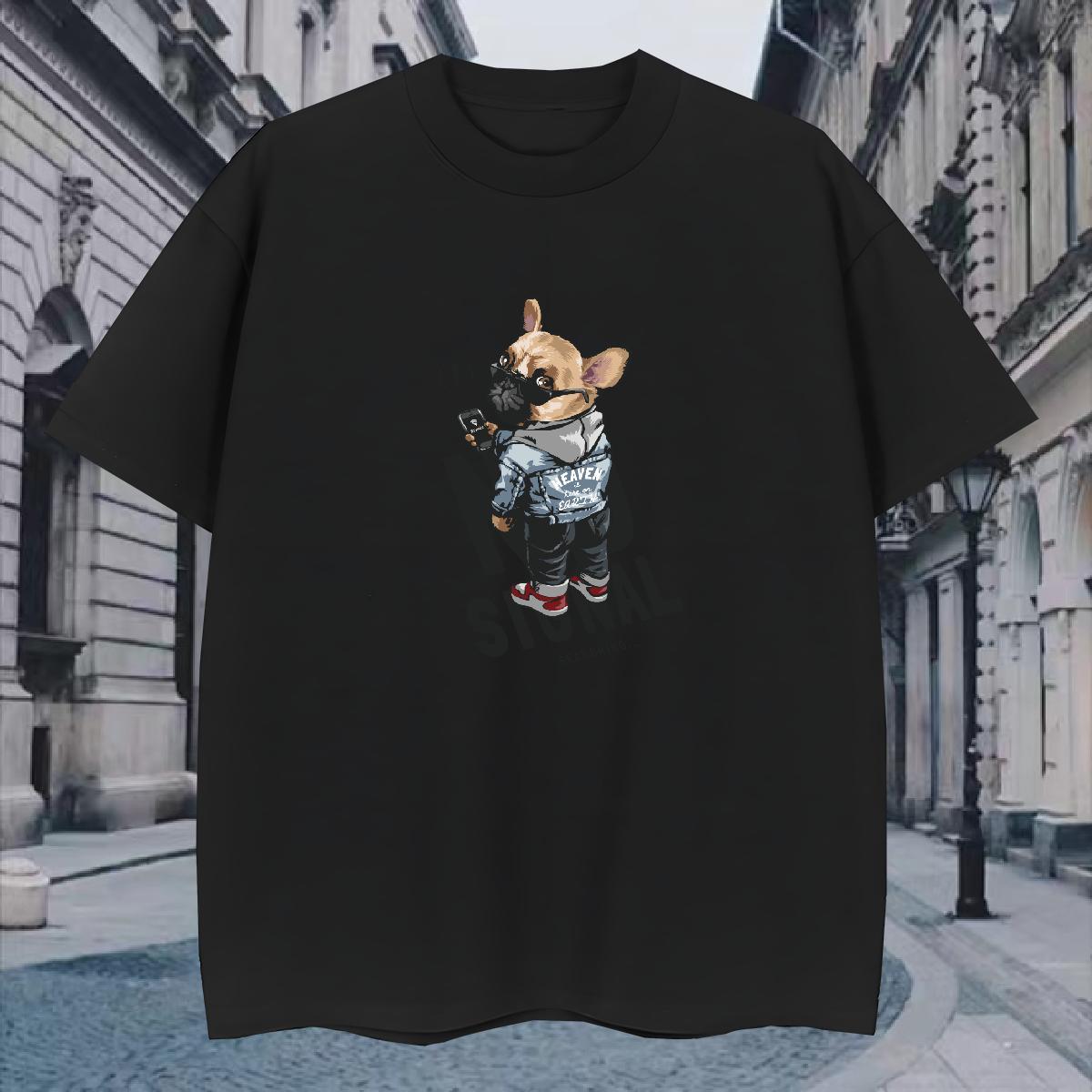 Cool Tshirts 230g Cotton dog T Shirt For Man Sport Pure Cotton DIY Printed Fashion Wear