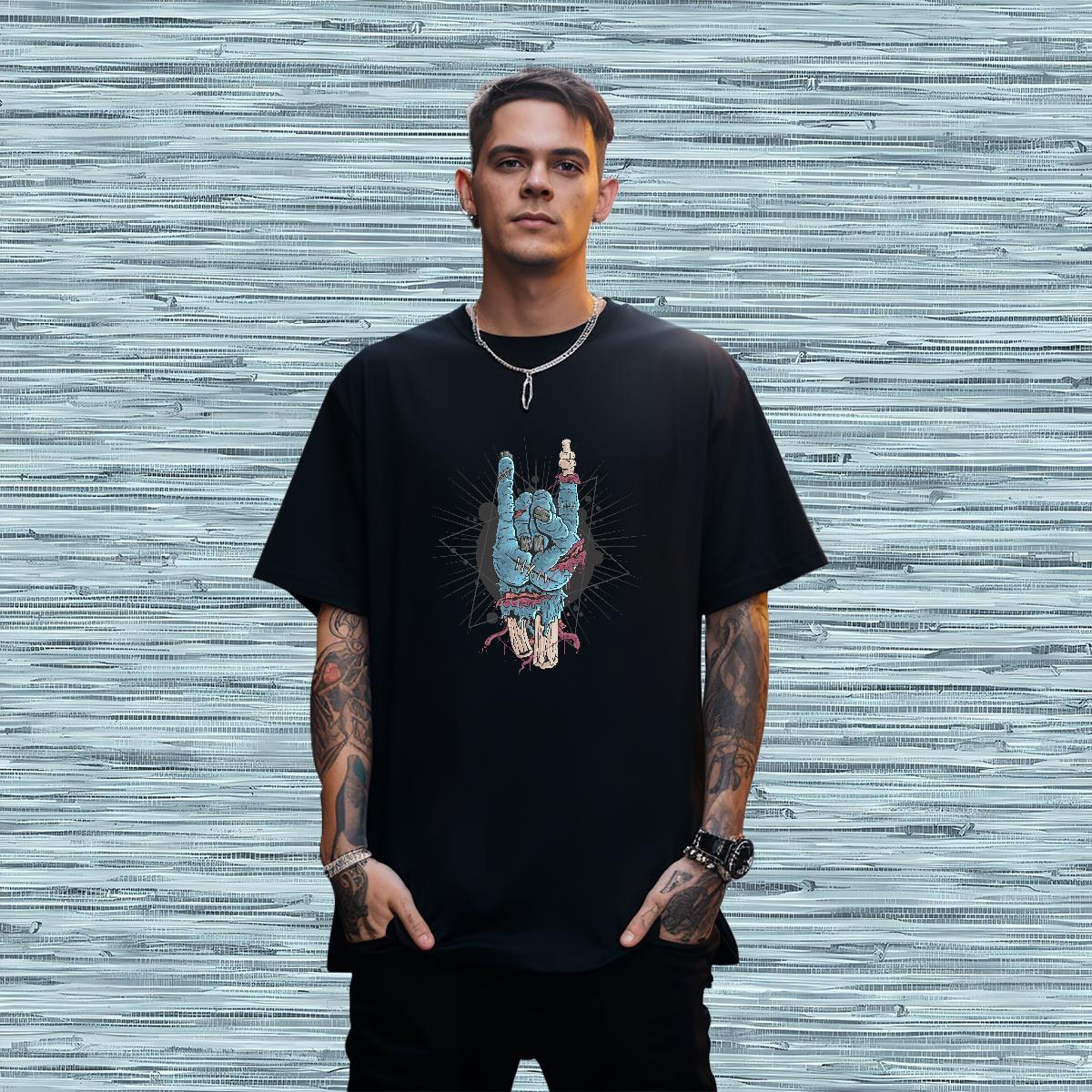 T-Shirts 230g 100% Cotton Halloween Casual Breathable Crew Neck Cartoon Printing L-4XL Men Tees Stylist Soft Tops Shirt