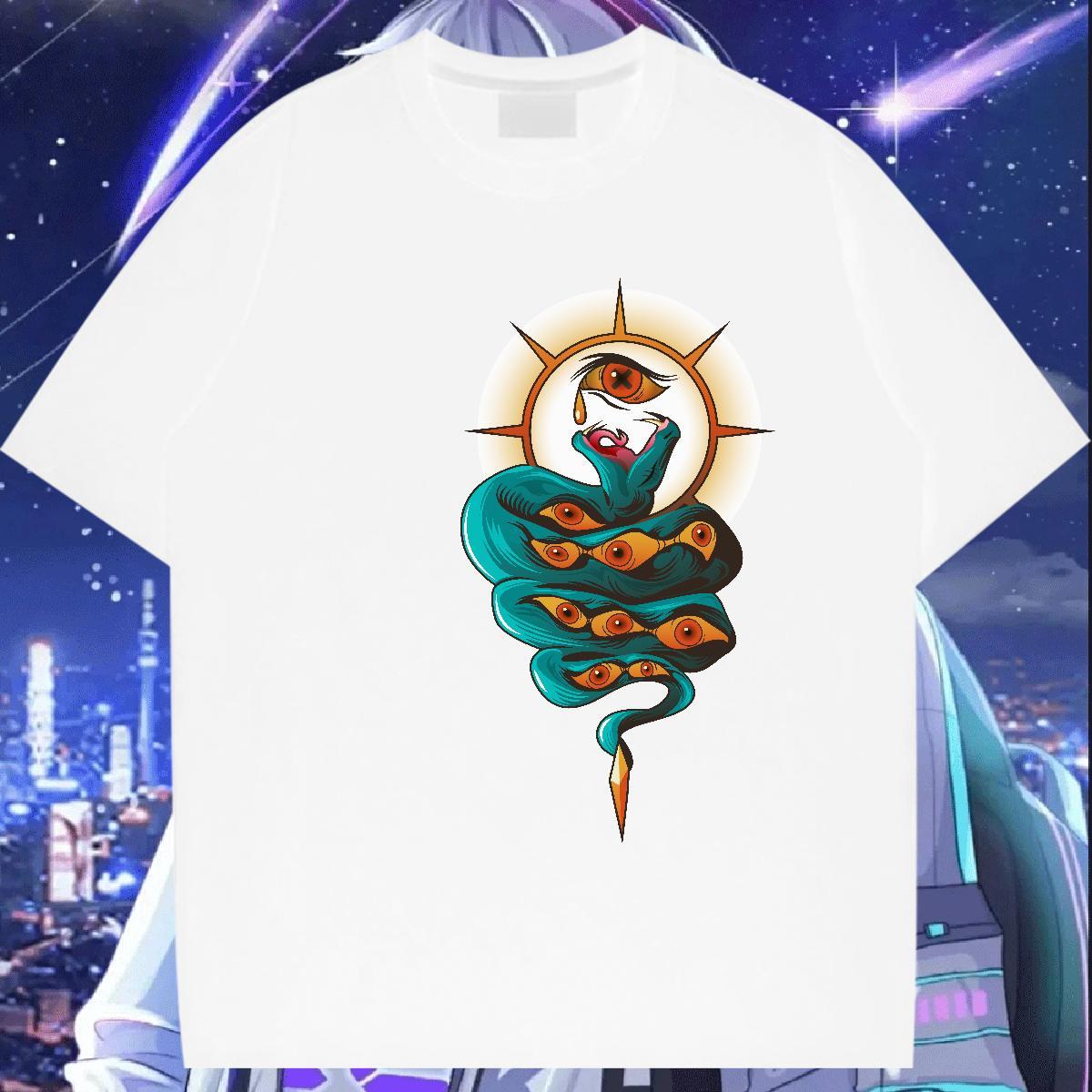 Designer T-Shirts Breathable Short Sleeve Lady T shirt Oversized snake Daily Outfit 230g 100% Cotton Fashion New Tops Shirt