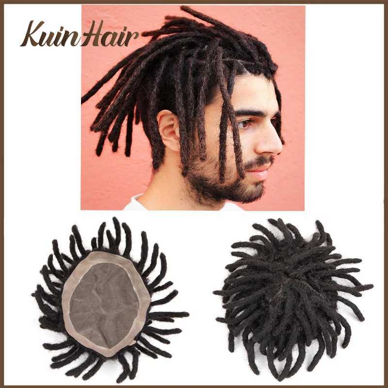 Dreadlocks Afro Curly Men Toupee 100% Wigs Durable Fine Mono Natural Hairpiece Mens Capillary Prothesis For Black MeM240806