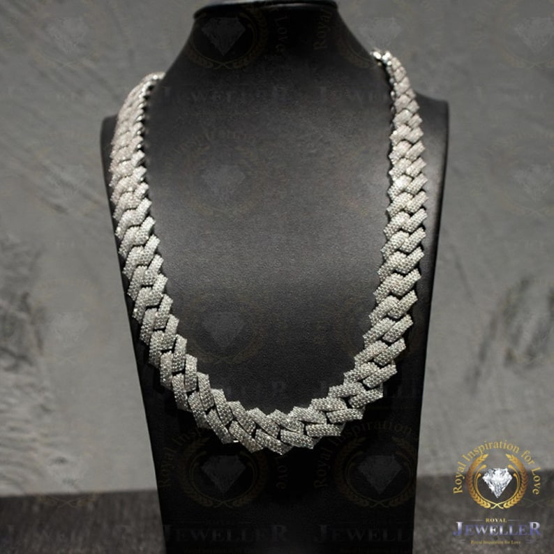 necklace moissanite chain Iced Out Pass Diamond Tester Vvs Jewelry Bracelet Women 18mm Cuban Link
