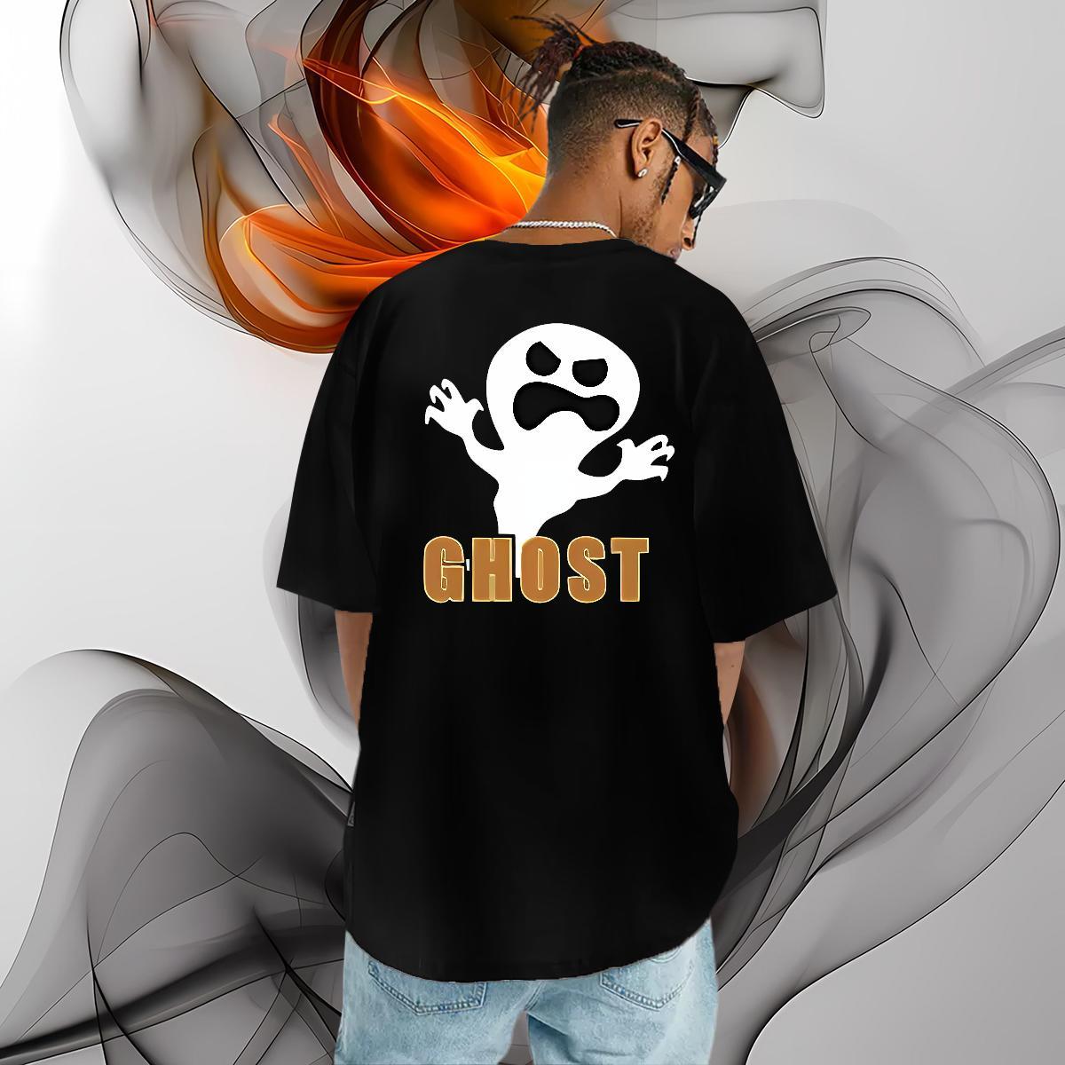 2024 Men T Shirts 230g 100% Cotton halloween Anime Printing Street Clothings Short Sleeve O-Neck Unisex Men Tshirts DIY Logo Oversized
