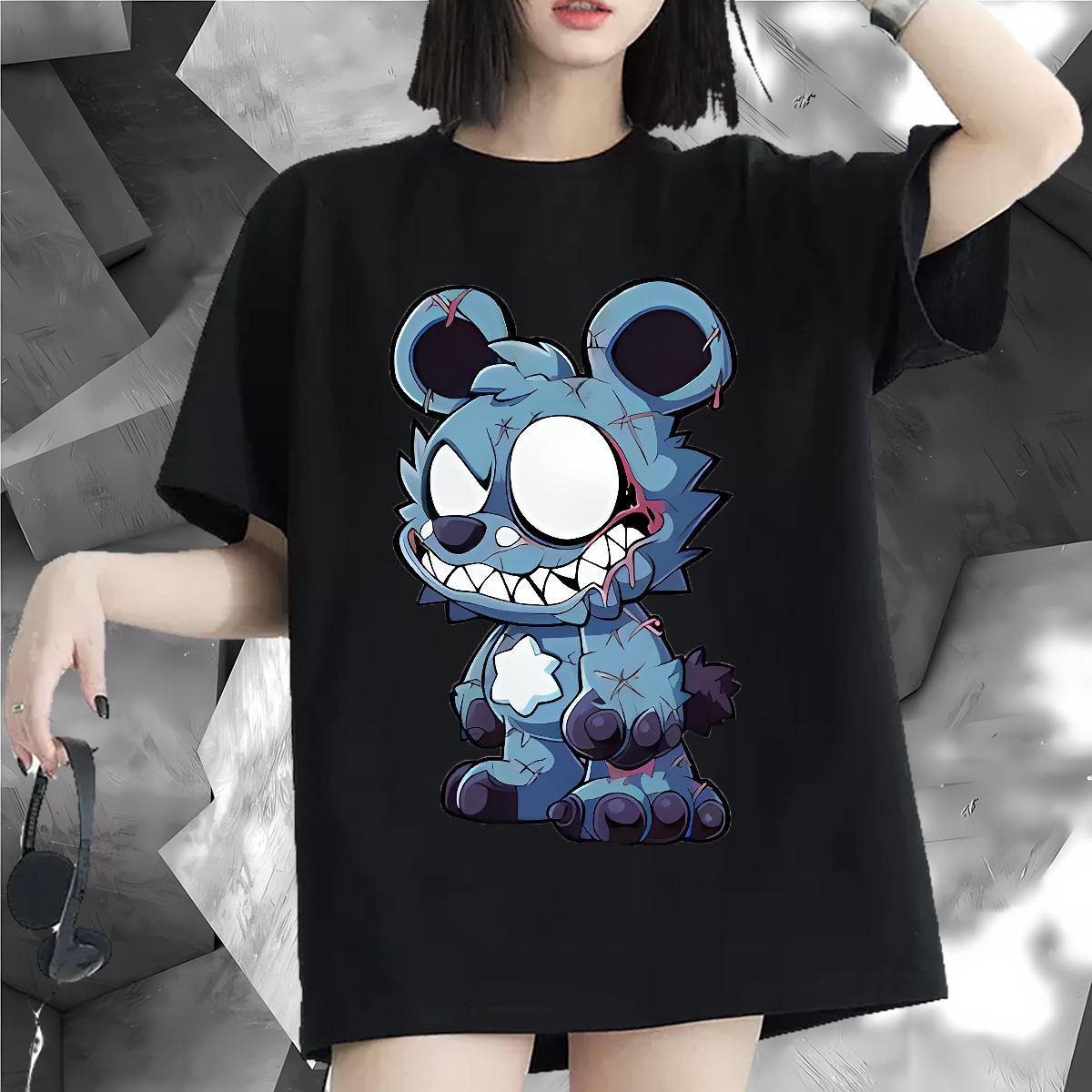 Loose fit Woman T Shirts Breathable Soft Women Tshirts Custom Printed bear Outdoor 230g 100% Cotton Brand Clothings