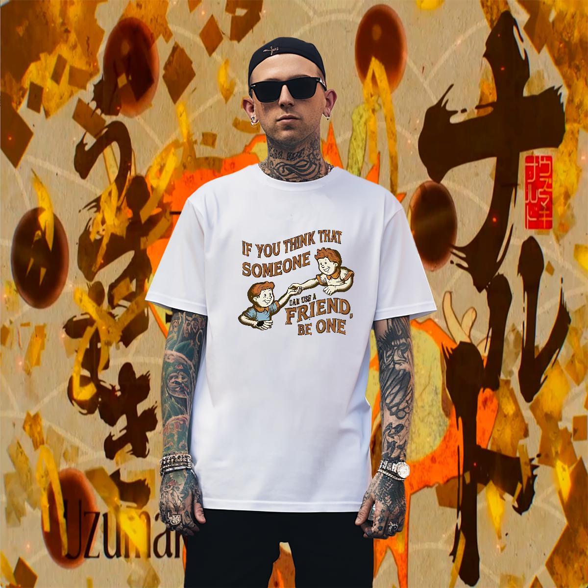 Classic Men Tees 100% Cotton 230g Daily Wear letter Plus Size Cartoon Breathable Crew Neck Brand Mens T Shirts Tops Shirt