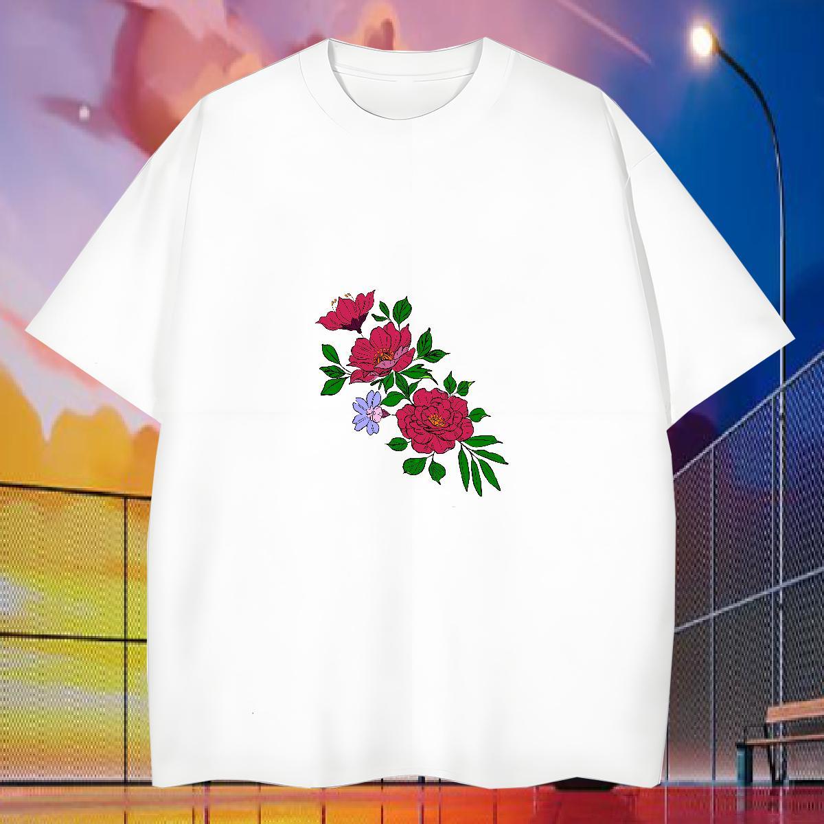 2024 Summer T-Shirts 230g Cotton painting High Street Hip Hop Tees Round Neck Short Sleeve Comfortable Mens Tshirts Custom Printing