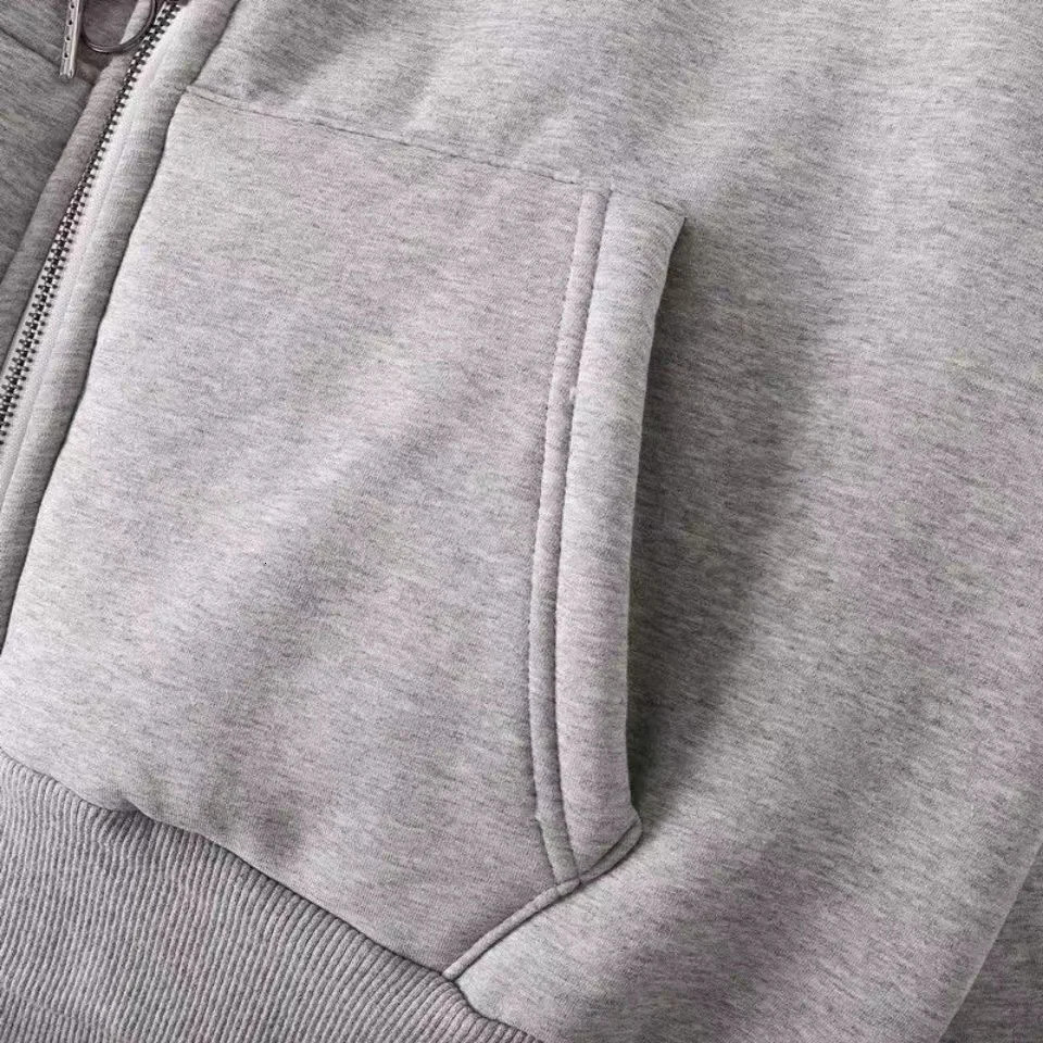 Ready Stock Women Coat Plush Jackets Solid Color Velvet Thick Warm Winter Hoodies Coat Zipper Sweatshirt Tops Winter Plus Size 240812