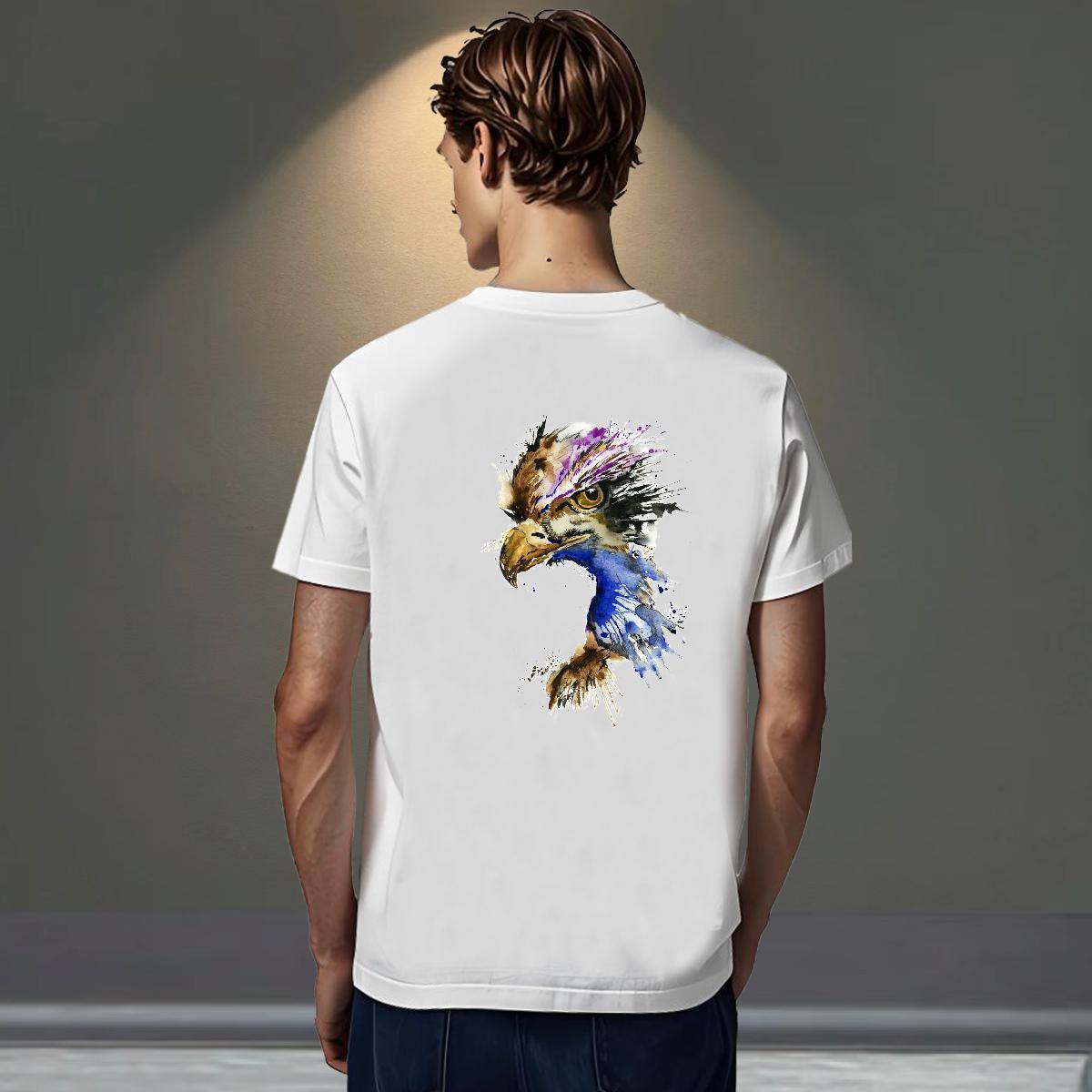 Fashion Designer T-Shirts for Men 230g Pure Cotton eagle Daily Wear Tshirts Short Sleeve Soft Cool Design Men Tshirts DIY