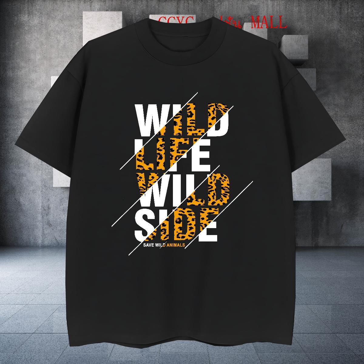 High Quality Men Clothes T-Shirt 230g Cotton High Street Hip Hop letter Cartoon Print Round Neck Short Sleeve Fashion Design T shirt Clothings