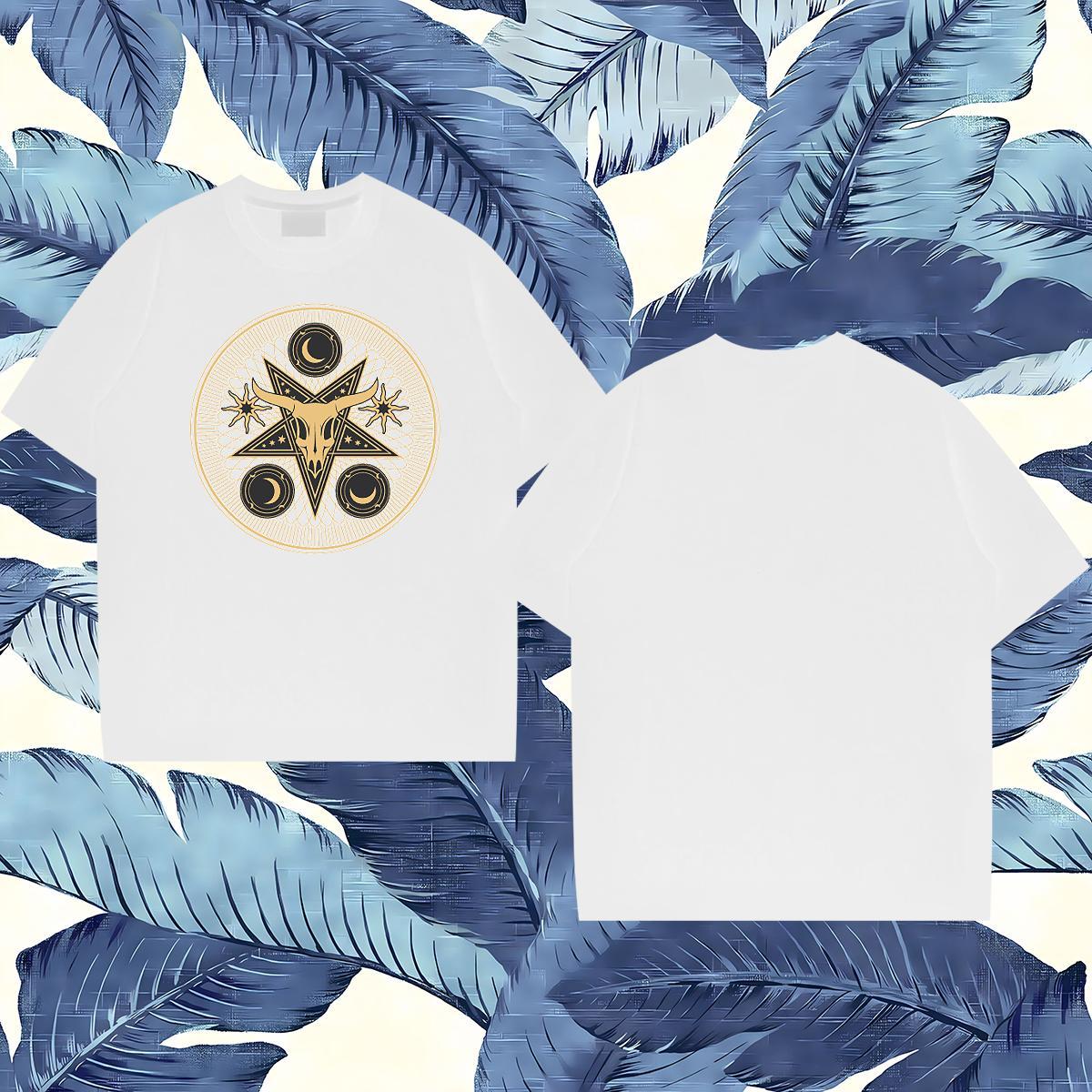 New T Shirt For Man 230g 100% Cotton Daily Outfit Tees Shirts Short Sleeve O-Neck Popular Men Clothes T-Shirt Skull