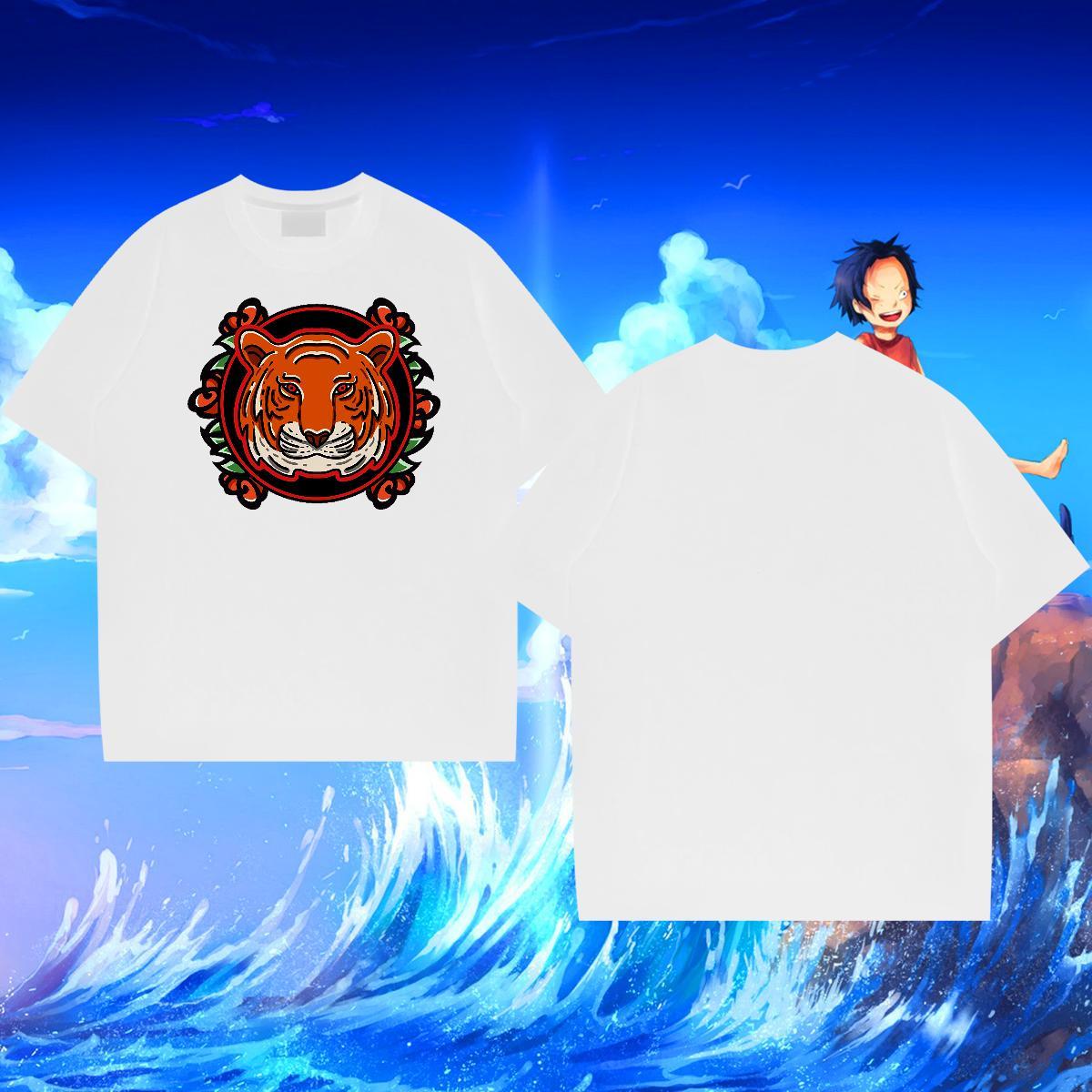 Wholesale T Shirts Men 230g Pure Cotton tiger Daily Outfit Clothings O-Neck Short Sleeve High Quality Men Clothes T-Shirt Black Oversized