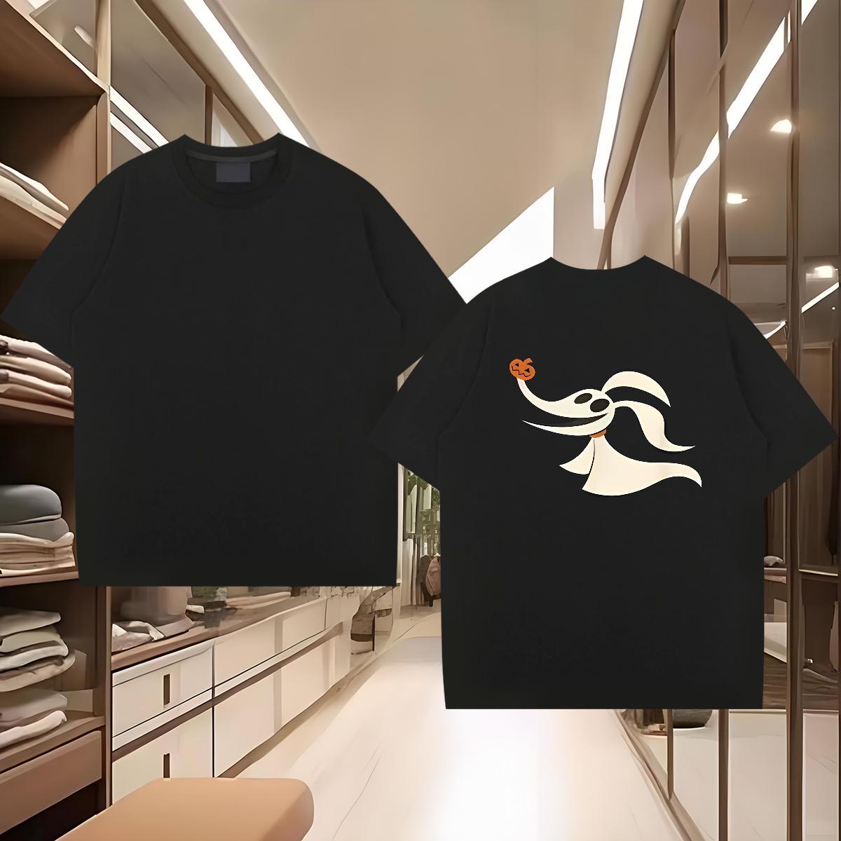 Designer T shirt 230g 100% Cotton halloween Street wear Hip Hop Tees Round Neck Short Sleeve High Quality Men Tees Skull