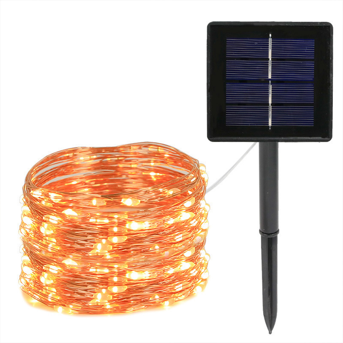 Copper Wire Solar-Powered LED Light String for Outdoor Holiday Decorations - Lawn & Courtyard Lighting