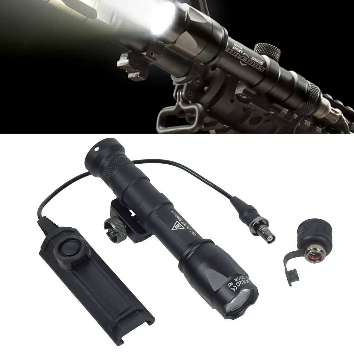 Tactical SureFire M600 M600A M600C Airsoft Weapon Light Flashlight Hunting Scout Torch Rifle AR15 HK416 Low altitude Remote Switch B240806