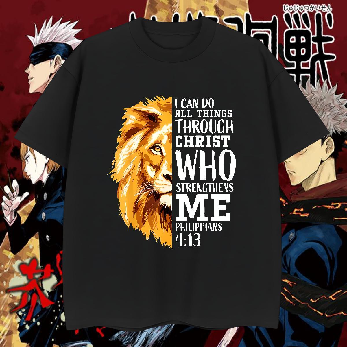 New T Shirts Men 230g Cotton Sports Casual Tshirts Crew Neck Cool Men Tshirts Cartoon Printing L-4XL