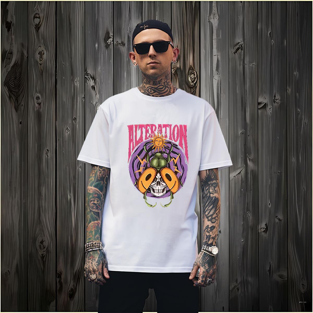 Mens T Shirts 230g 100% Cotton halloween Sport Breathable Short Sleeve DIY Logo Oversized Men Tshirts Designer Loose Tee Shirt