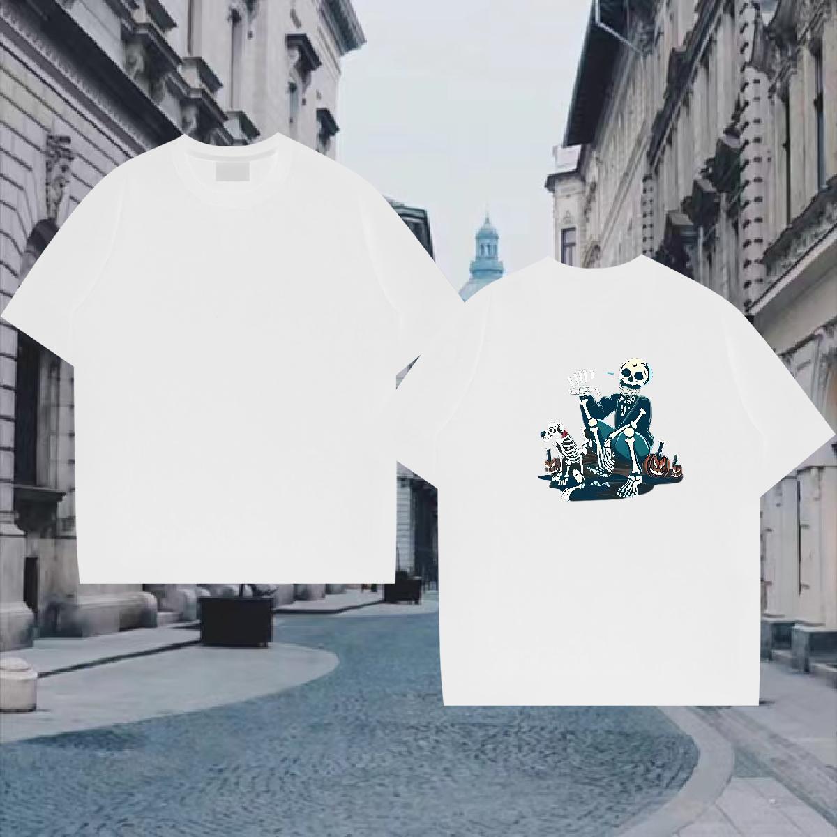 Customized T-Shirts for Men halloween Tees 100% Cotton 230g Sports Casual Designer Anime Breathable Crew Neck Men Clothes T-Shirt