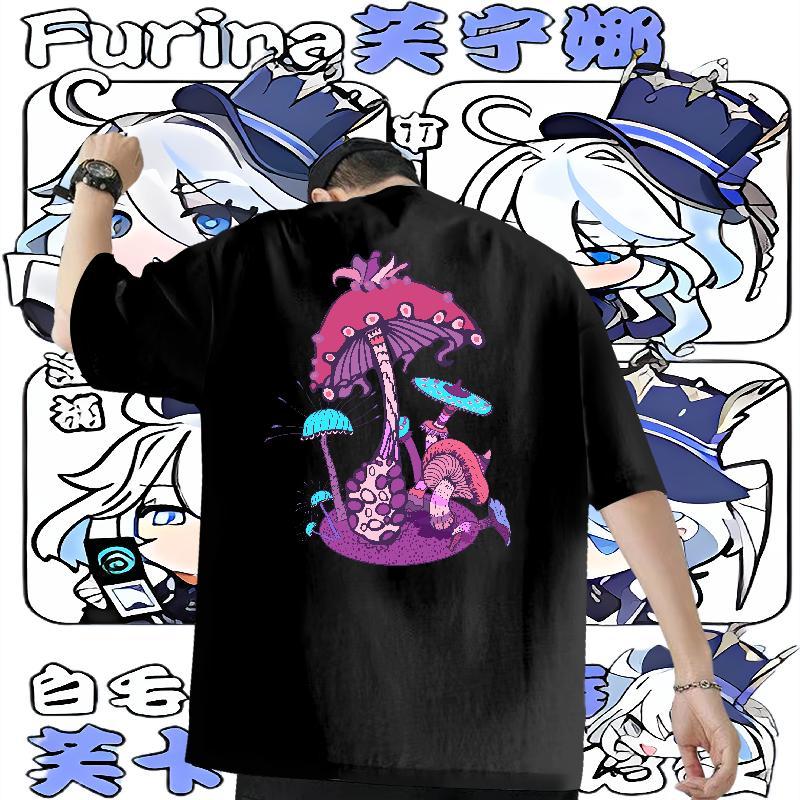 Factory Direct Man T Shirts 230g Pure Cotton mushroom Beach Tees Breathable Short Sleeve Designer Couples T Shirts White Plus Size