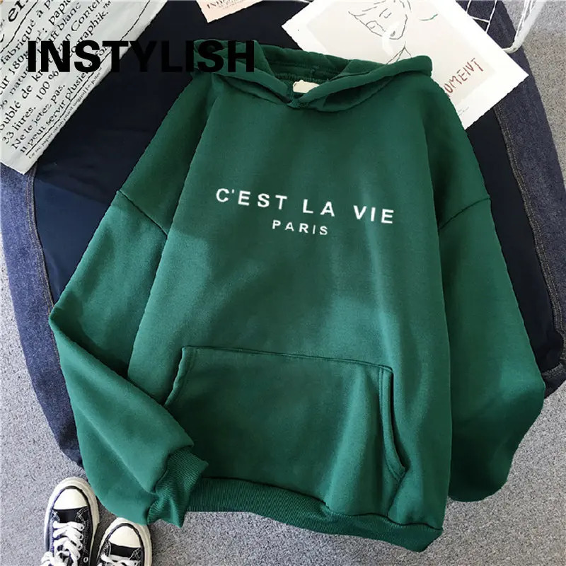 Women Casual Print Loose Hoodies Spring Long Sleeve Hooded Sweatshirt Harajuku Simple Tops Lazy Style Pullover Streetwear 240806