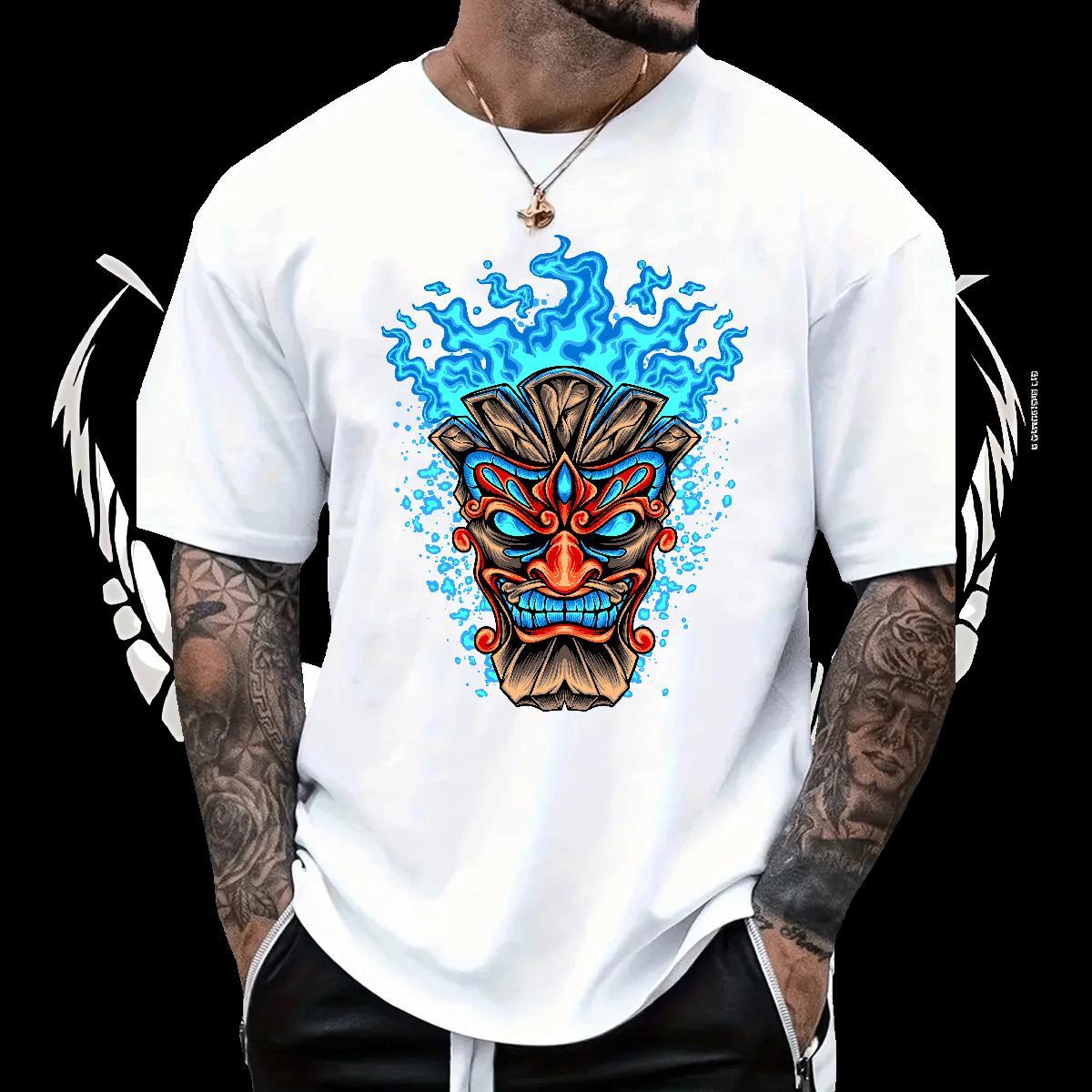 DIY Man T Shirts 230g Pure Cotton Spring Summer Clothings Short Sleeve Soft Popular Tshirts Plus Size Cartoon
