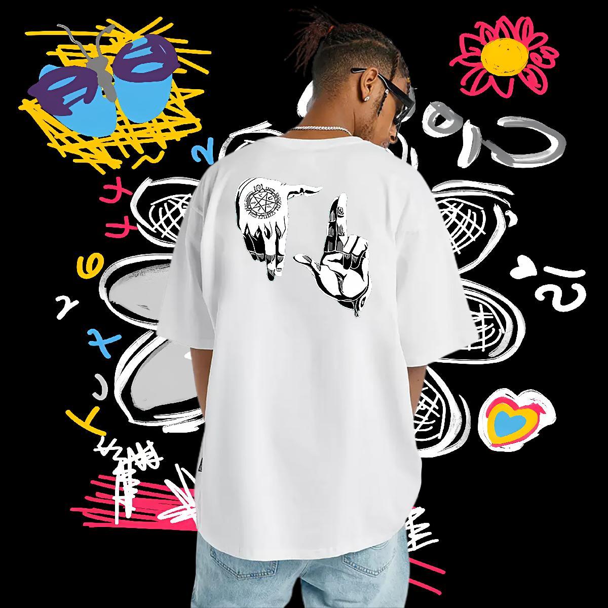 New Arrival Man T Shirts hands Tee Shirt 230g Pure Cotton Hip Hop Cool DIY Printed Breathable Soft Tshirt for Man Woman