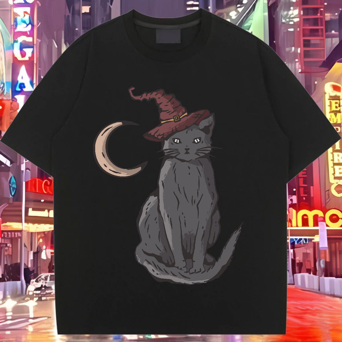 Designer Nice T shirt Breathable Short Sleeve Unisex Tshirts DIY Anime Printed cat Summer Casual 230g Cotton New Tee Shirt