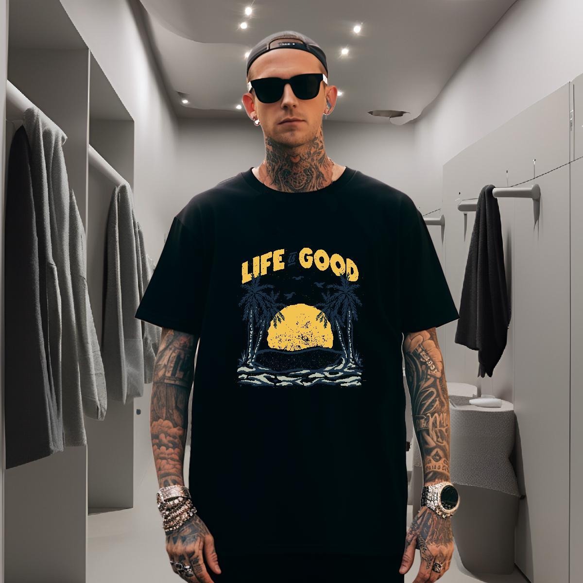 T Shirts Men 230g 100% Cotton tree Hip Hop Crew Neck Breathable Custom Big Size Men Tshirts DIY Unisex Top Tees