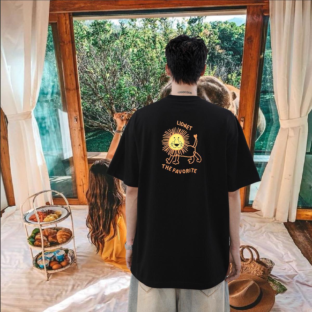 2024 Designer Men T Shirts 100% Cotton 230g lion Hip Hop Tops Tees Crew Neck Breathable Classic Men Tops Tees Custom Printing