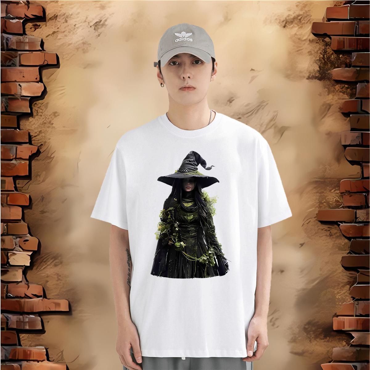 T-Shirts 230g Pure Cotton witch Street Casual O Neck Short Sleeves Oversized 3XL 4XL Men Clothes T-Shirt Fashion Designer Comfortable Clothings