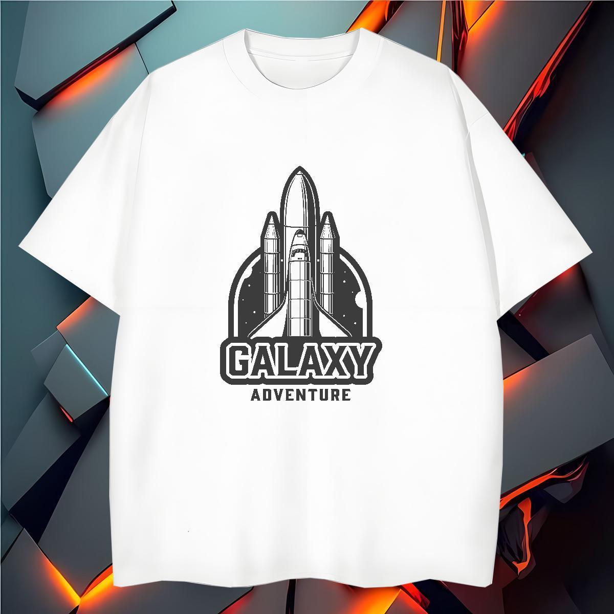 T Shirts Men 230g Cotton universe Daily Outfit Breathable Crew Neck Custom Printed Men Tshirts Casual New Loose Fit Tops Tees