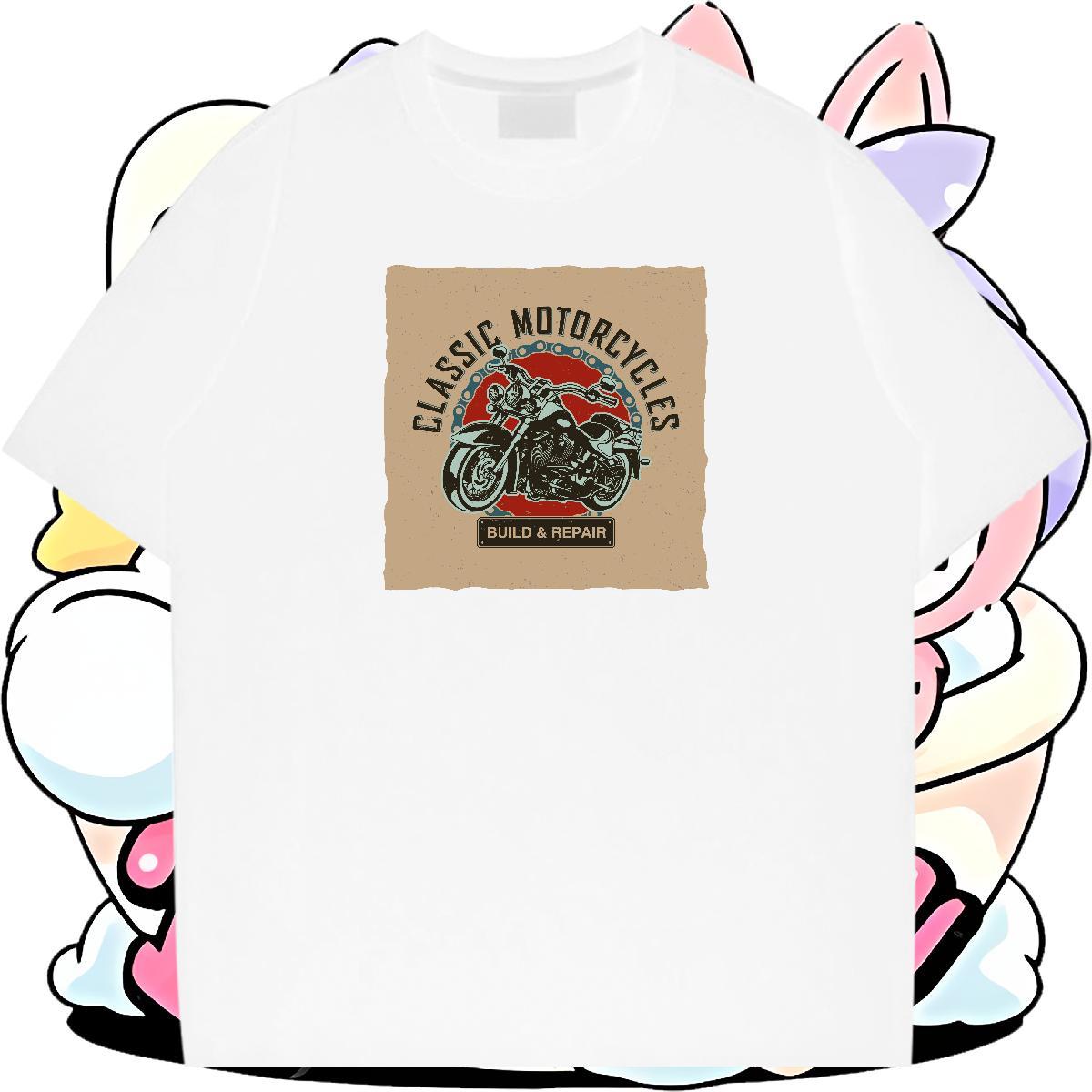 TOP Quality Men Tops Tees 230g 100% Cotton Home Outdoor Motorcycle Custom Print Oversized Breathable Crew Neck DIY Customized T-Shirts for Men Tshirts