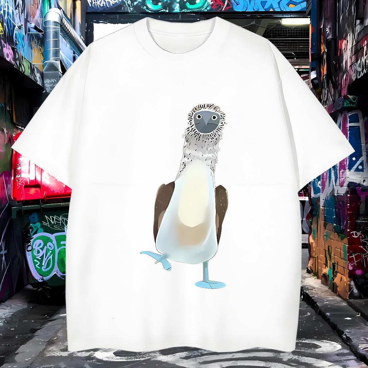 T Shirts Men 100% Cotton 230g bird Hip Hop Street Crew Neck DIY Tshirts DIY Customized Comfortable Clothes