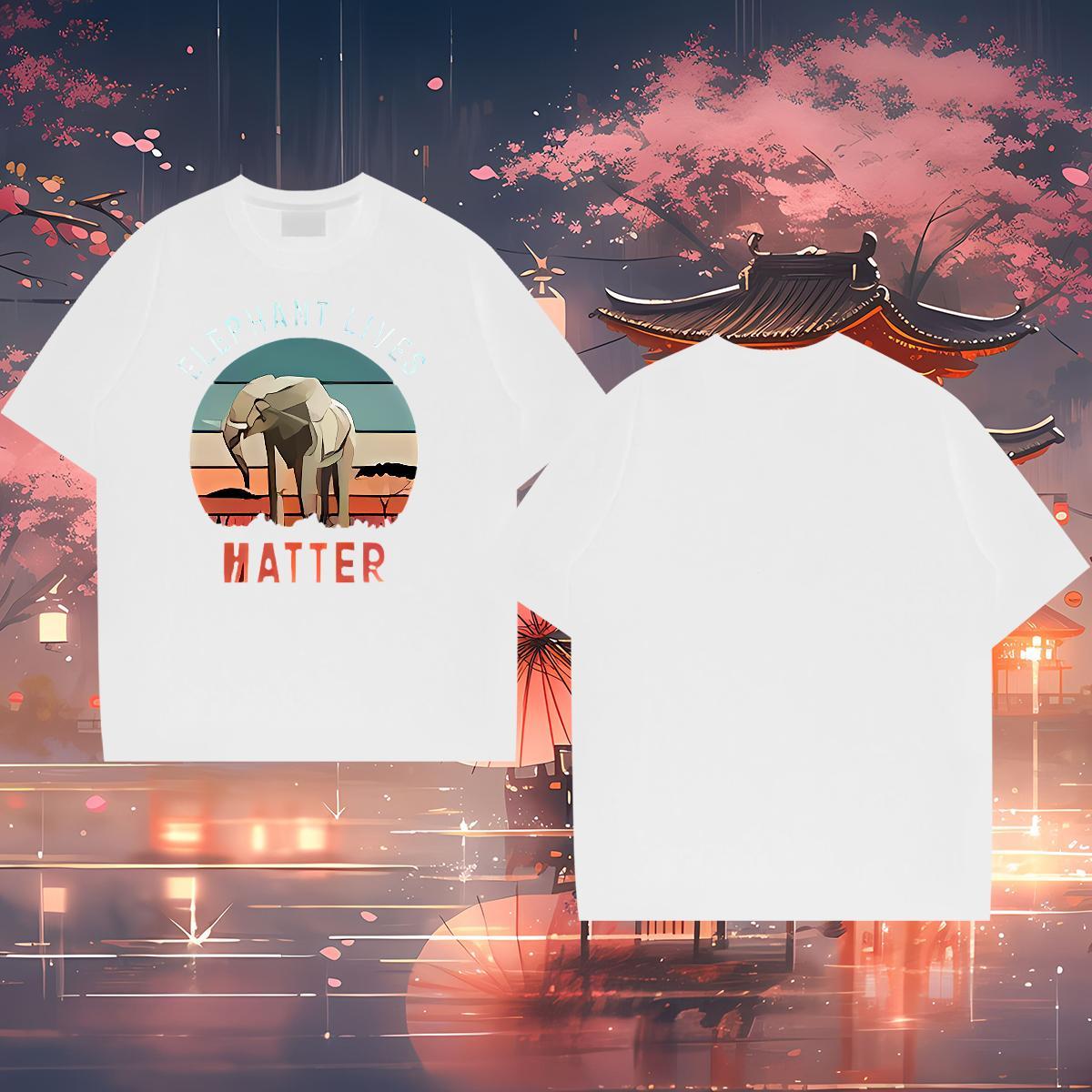 Classic T shirt 230g 100% Cotton Elephant Casual Tshirts Pure Cotton Free Shipping Men Tops Tees DIY Logo Oversized