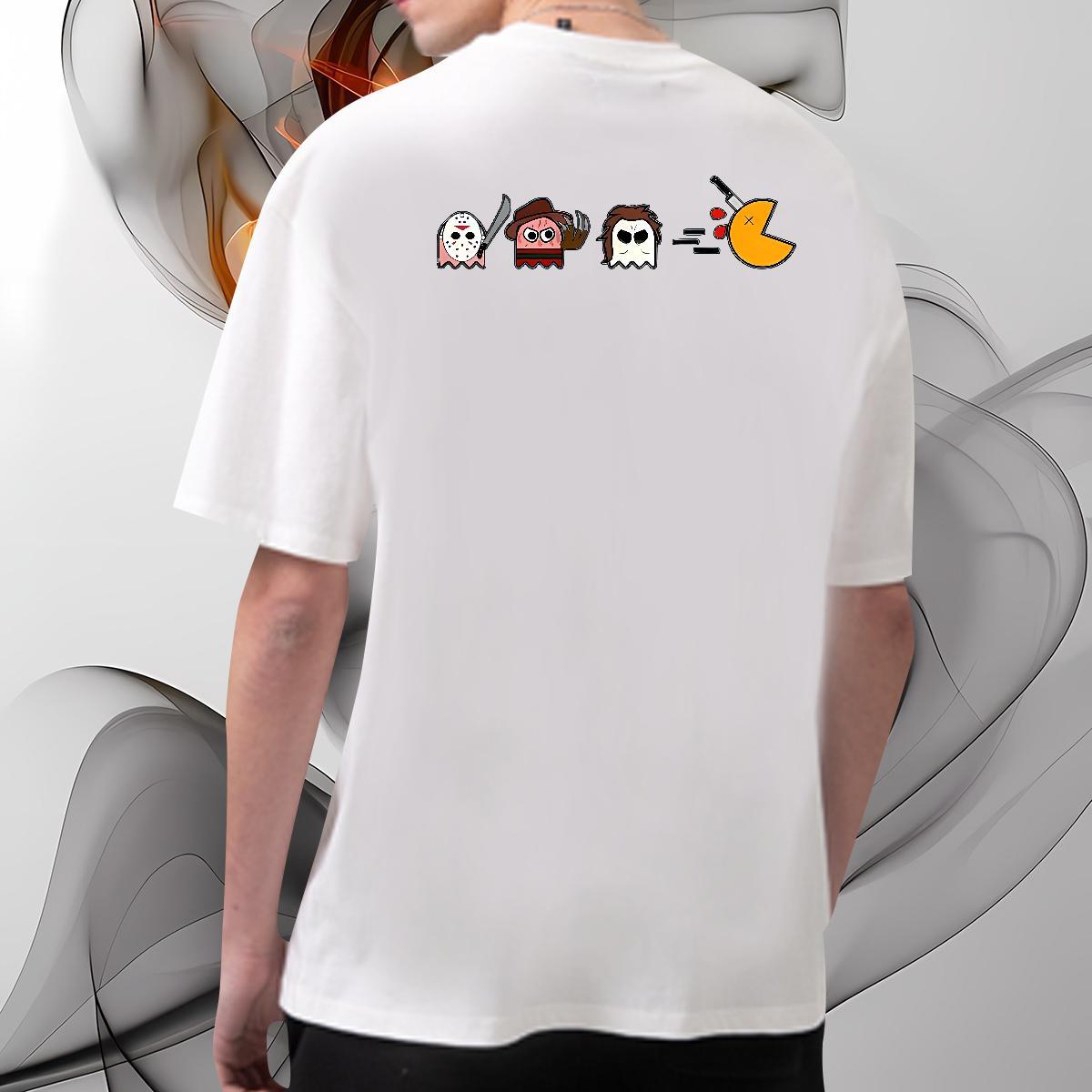 Fashion New Men T Shirts 100% Cotton 230g halloween Sports Casual Polos O Neck Short Sleeves Comfortable Men Tshirts Asian Size