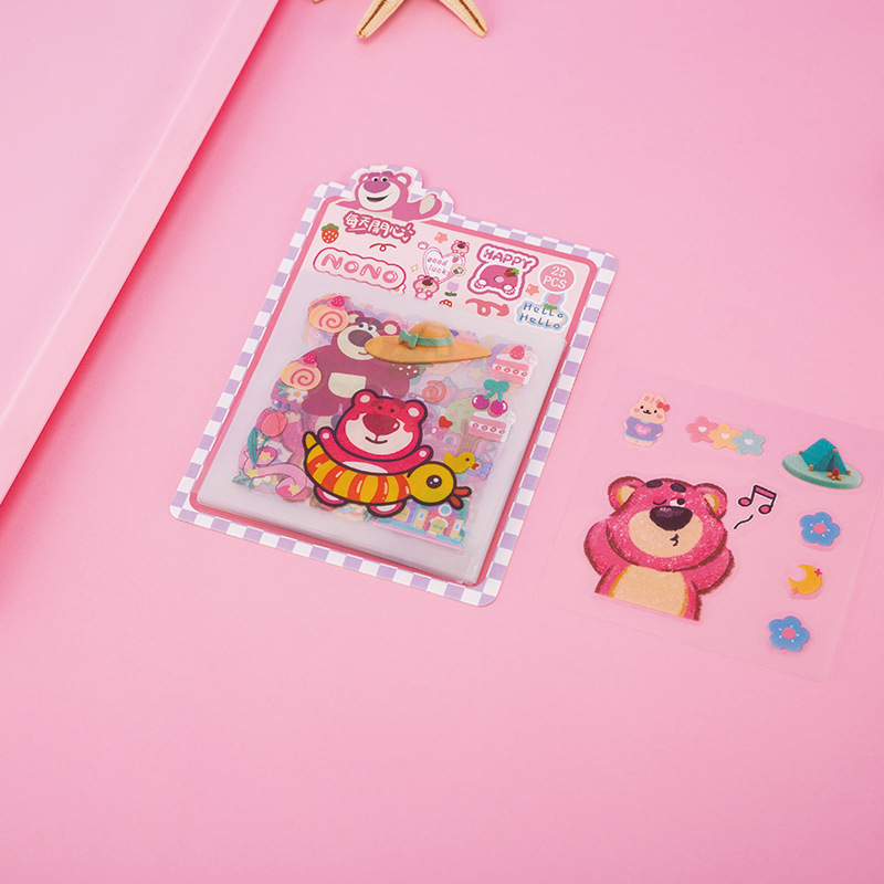 25 sheets of creative cartoon stickers, non repeating decorative stickers, children's DIY account stationery materials wholesale