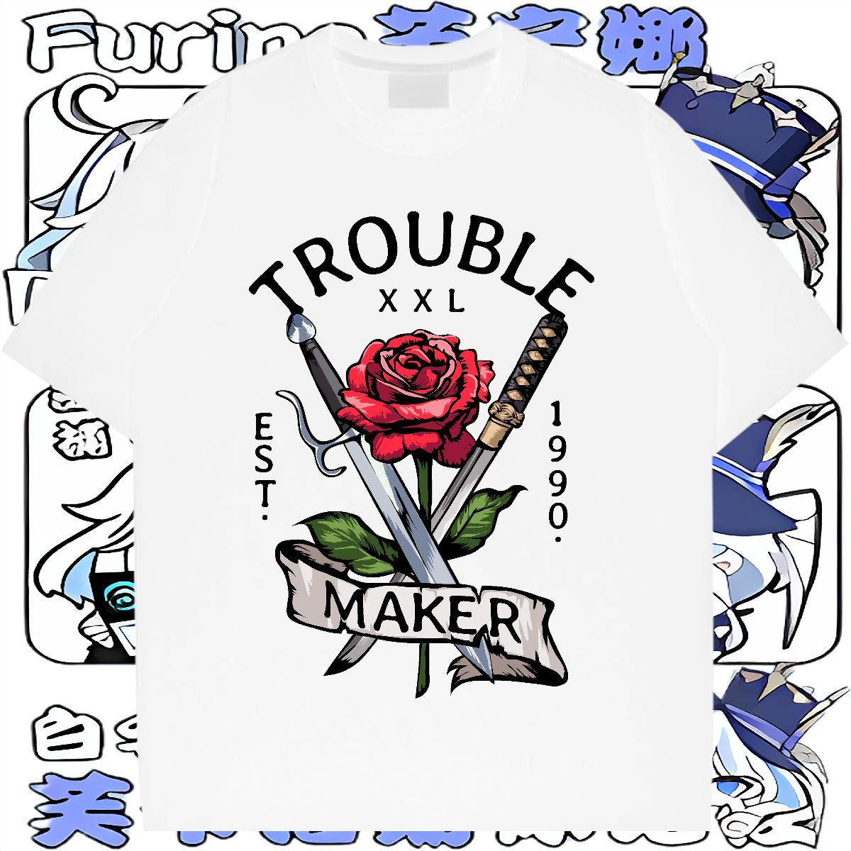 DIY Customized T Shirts Men 230g 100% Cotton rose Street Casual Tshirts Breathable Soft High Quality Tshirt for Man Woman Cartoon Printing L-4XL